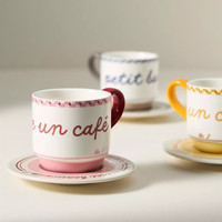Ensemble de tasses à café en porcelaine et céramique, motif personnalisé, fabriqué à la main en Chine, tasses à thé et soucoupes imprimées sur mesure, vente en gros