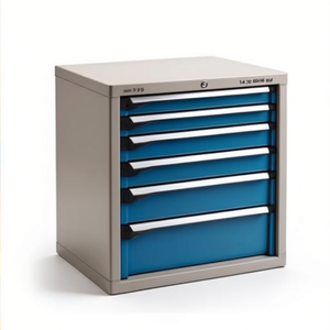 Fami Master Key Comfort <b>Drawer</b> Cabinet <b>6</b> <b>Drawers</b> 714x726x800 Mm Light Grey Ral7035 Tool Storage - Product Image 2