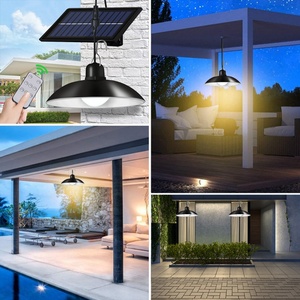 Lámpara Retro de Doble Cabezal de 20w con Control Remoto, Lámpara Solar Colgante para Exteriores, Almacenes, Iluminación LED Solar para Camping - Product Image 6