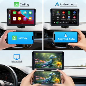 Reproductor Multimedia Portátil con Pantalla IPS de 7 Pulgadas, DVR, CarPlay/Android Auto, Grabador de Conducción de Doble Lente, Radio para Auto y Motocicleta, GPS - Product Image 4