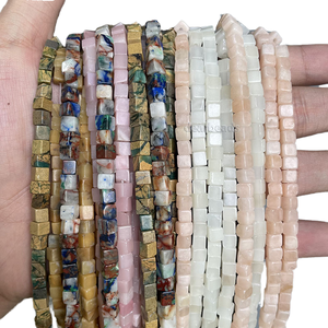 Cuentas de Piedras Preciosas Naturales S&H, Cuentas de <span class=keywords><strong>Piedra</strong></span> Cúbicas Lisas Cortadas a Mano, Suministros para la Fabricación de Joyería DIY, Hilo de 38 cm y 2 mm - Product Image 4