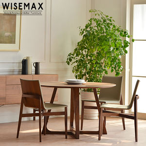 WISEAMX FURNITURE Table à manger en bois simple et moderne de style nordique, mobilier de salle à manger pour restaurant, pour 6 ou 8 personnes, table ronde - Product Image 5