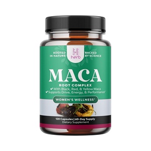 Cápsulas de Maca Cruda Extra Fuerte de 1500MG, Marca Privada OEM/ODM, Cápsulas de Raíz de Maca Negra para Aumentar la Energía en Hombres - Product Image 1