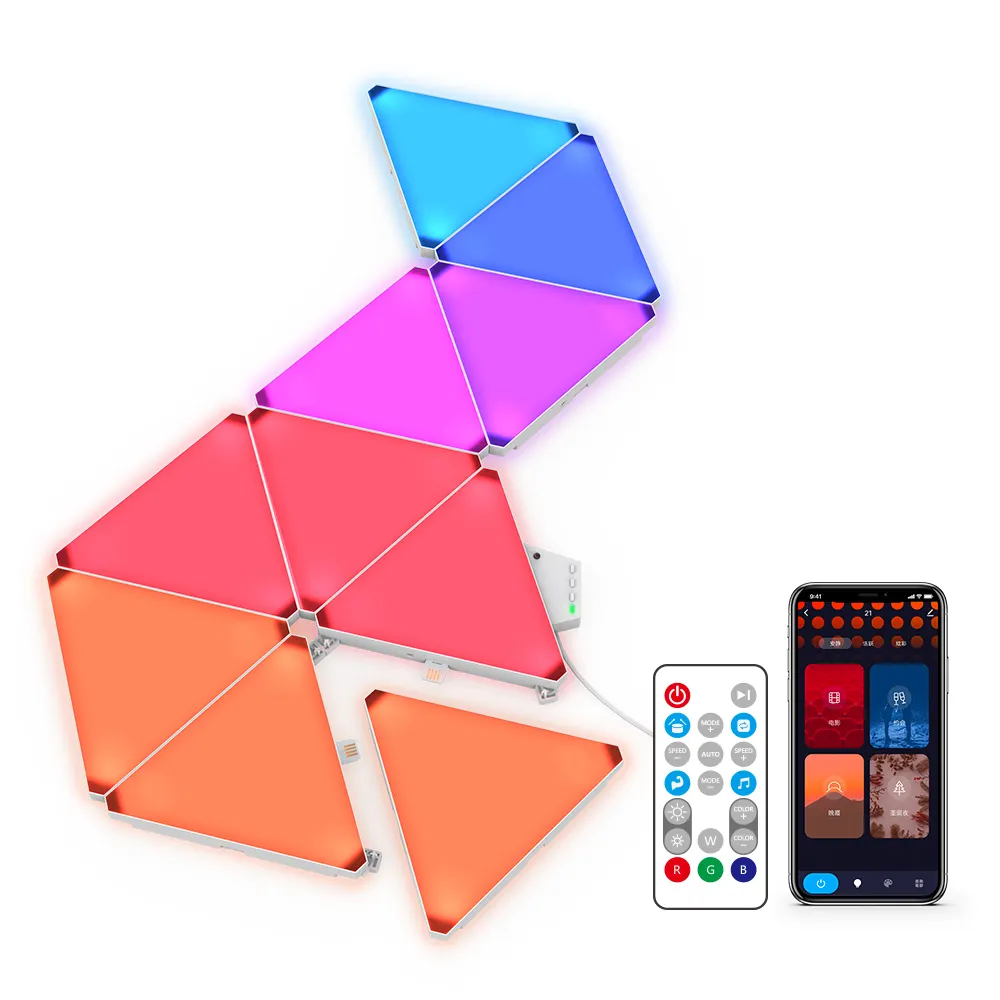 Triangle Lights Panels Smart LED smart control game sync RGB Voice Control with Google Amazon Alexa