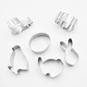 Ensemble de 6 <span class=keywords><strong>emporte</strong></span>-pièces en acier inoxydable écologiques en forme de dessin animé pour la pâtisserie, série Pâques, durables - Product Image 4