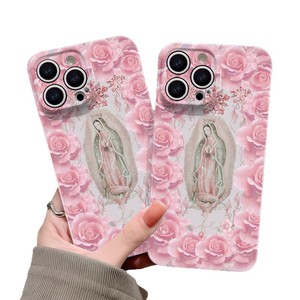 Coque de téléphone portable rigide en PC avec impression photo de fleurs roses pour iPhone 8 X Xr Xs 11 12 13 14 15 16 17 Pro Max - Product Image 5