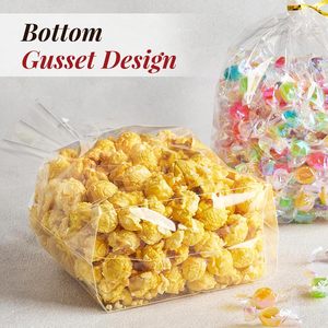 Bolsas de Regalo Transparentes de OPP de 4 Pulgadas con Fondo Plano y Refuerzo, Duraderas y Modernas, Paquete de 50 Unidades con Cierres de Alambre para Fiestas - Product Image 3