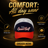 Gorra de béisbol unisex impermeable de 5 paneles de dos tonos personalizada con letras bordadas, ajustable, de lona, para ciclismo, casual, sin costuras, con fusión de cuatro paneles.