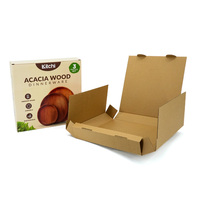 Vente en gros bol vaisselle en céramique ensemble d'assiettes paquet vaisselle en bois emballage boîtes ondulées à rabat boîtes en papier