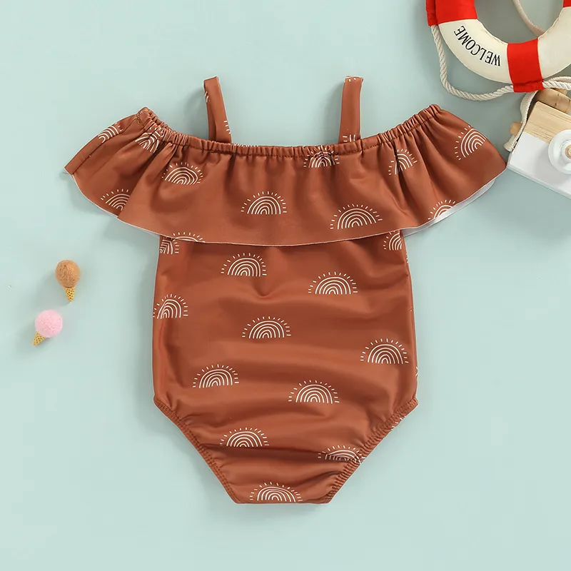 Bañador sólido para niños y niñas, traje de baño para mujer, bikini