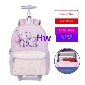Children's Primary School Student Double-Layer Polyester Breathable Lightweight Closure-Free <strong>Trolley</strong> Travel <strong>Backpack</strong> Lunch Bag - Product Image 2