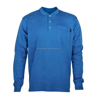 Vêtements de travail ignifuges 100 % coton, fabriqués en usine, chemise Henley pour homme, chemise FR pour ouvrier, tricotée, résistante au feu