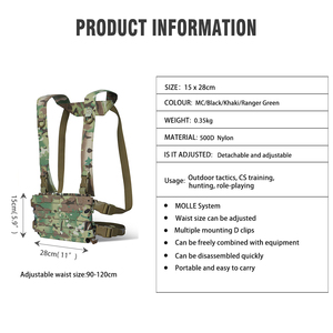 Chaleco Táctico de Camuflaje Molle con Portaplacas y Arnés Utilitario OEM ODM para Entrenamiento al Aire Libre Personalizable por Source Fact - Product Image 2
