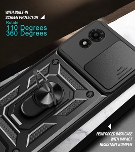 Finestra scorrevole Push Full Camera custodia protettiva per telefono con cavalletto ad anello custodia per telefono cellulare per <span class=keywords><strong>TCL</strong></span> 501 4G <span class=keywords><strong>Cover</strong></span> posteriore - Product Image 4