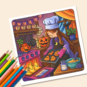 <span class=keywords><strong>Libro</strong></span> para Colorear con Temática de Halloween, Diseño de Brujas y Fantasmas, Encuadernación Perfecta, Papel de Alta Calidad - Product Image 5