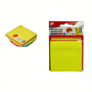 Blocs-notes autocollants Erpsl 76x76mm 100 feuilles Fluorescents Multicolores Fournitures de bureau - Product Image 1