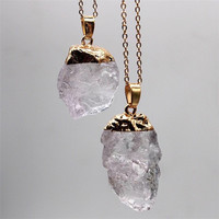Aita pierre d'inquiétude collier pendentif en pierre de cristal naturel de couleur pour femme pour cadeau