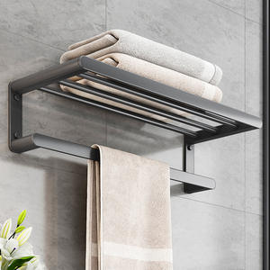 Porte-serviettes mural gris canon de canon, sans perçage, ensemble de quincaillerie de salle de bain pour toilettes - Product Image 5