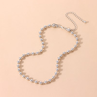 Collier esthétique emo à chaîne de perles, collier gothique punk grunge, cadeau de Noël, collier de perles en alliage en forme de boule