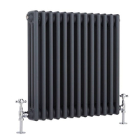 Radiateur décoratif en acier à colonnes horizontales triples AVONFLOW Anthracite pour chauffage central