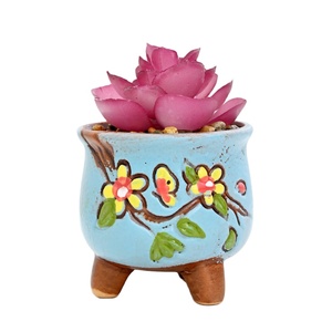 Maceta para <span class=keywords><strong>Suculentas</strong></span> HY2, Maceta Coreana Pintada a Mano, Mini Maceta <span class=keywords><strong>de</strong></span> Cerámica para Hogar, Escritorio, Balcón, Jardín - Product Image 1