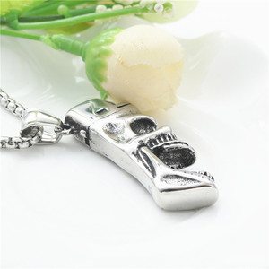 yunnique Skull Stainless Steel Pendant Lighter Shape Men's Fashion Necklace Punk Retro Style - Product Image 4