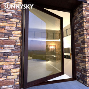 Glazen Staal Exterieur Flat Sunnysky Security Front Draaideur Kern Hout Luxe Solide Grafisch Ontwerp Op Maat Goedkope Prijs Huis - Product Image 2