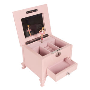 กล่องดนตรีทำจากไม้ใช้แบตเตอรี่มือดีไซน์ทรงสี่เหลี่ยมสำหรับนักเต้นบัลเลต์นักบัลเล่ต์ลิ้นชักเก็บเครื่องประดับ - Product Image 3