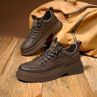 Nouvelle Arrivée Chaussures Décontractées Homme à Lacets Rehaussantes Style Britannique Bottes de Travail Basses pour Hommes