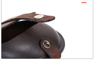 Porte-monnaie rond rétro en cuir véritable fait main, petit sac de rangement, étui pour écouteurs pour <span class=keywords><strong>Airpods</strong></span> Pro - Product Image 3