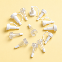 Bouchon compte-gouttes transparent en PVC de 20 mm pour flacon à sertir, embout en forme de trompette, bouchon compte-gouttes à clipser pour flacons et bouteilles