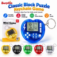Porte-clés console de jeu rétro miniature en forme de cœur, jouet de jeu portable transparent, jouet anti-stress