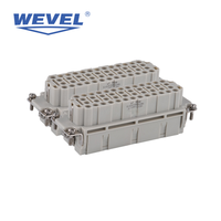 Connecteur robuste avec insert et boîtier en aluminium, prise industrielle rectangulaire étanche IP65, modèles à broches complets