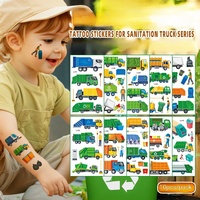 Paquet de 10 tatouages corporels temporaires non toxiques pour enfants mignon dessin animé coloré voiture de course camion Train feu visage autocollants couleur blanche