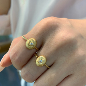 อาซูโอ เรียล วินเทจ จิวเวลรี่แหวนทองคำแท้ 18K เพชรธรรมชาติ แหวนรูปวงรีคลาสสิก ของขวัญสำหรับผู้หญิง สวมใส่ได้ทุกวัน - Product Image 6