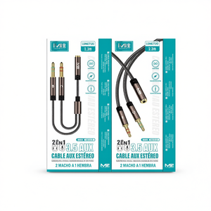 สายเคเบิลเสียงสเตอริโอ Auri แบบ 2 หัวตัวผู้ 1 หัวตัวเมีย ความยาว 0.3 เมตร ขนาด 3.5 มม. สำหรับการส่งสัญญาณภาพและเสียงสด - Product Image 2