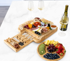 Ensemble planche à <span class=keywords><strong>fromage</strong></span> <span class=keywords><strong>et</strong></span> couteau en bambou Grande <span class=keywords><strong>charcuterie</strong></span> en bambou Schneidebrett Holz Ensemble <span class=keywords><strong>de</strong></span> planches à <span class=keywords><strong>charcuterie</strong></span> <span class=keywords><strong>Plateau</strong></span> pour réchauffer les cadeaux - Product Image 3