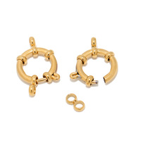 Accessoires de bijoux en acier inoxydable plaqué or 18 carats fermoir à ressort boucle de homard pour colliers composants de recherche de bijoux