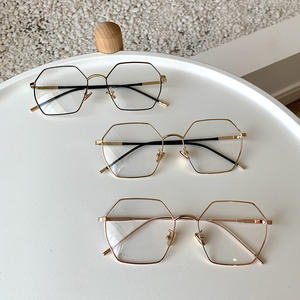 Montures de lunettes hexagonales irrégulières Me8-2381, monture complète unisexe, anti-UV et anti-lumière bleue, verres remplaçables, verres AC. - Product Image 2