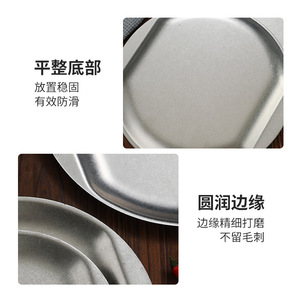Stainless Steel Round Plate Shallow Dish For Steak Snack Party Hotel Use Solid Color Design - Product Image 5