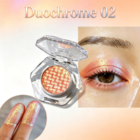 Palette d'ombres à paupières métalliques personnalisées à haute pigmentation, effet duo-chrome, paillettes changeantes, effet caméléon pour marque privée