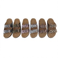 Sandales plates décontractées pour femmes, motif léopard, en crin de cheval, style transfrontalier, pour le commerce extérieur 2026