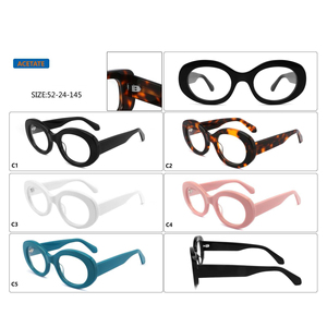 Fw Chất lượng cao lớn khung hình bầu dục Kính mắt biểu tượng tùy chỉnh phụ nữ người đàn ông Vòng Acetate kính quang học khung Eyewear - Product Image 5
