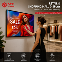 ACEVISION 4K Ultra HD Ticari Dijital Tabela Duvara Monte Video Reklam Oynatıcısı, Bulut CMS Uzaktan Kumandalı