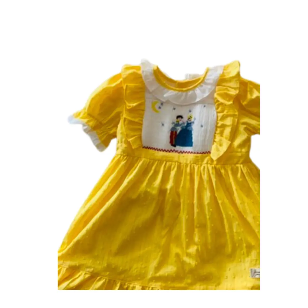 Платье для девочек с узором, высокое качество, низкий минимальный размер, любимый продукт, высококачественный продукт, сделанный из Вьетнама, платье для детей.