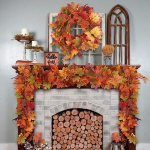 Guirnalda Otoñal de 1.7 Metros con Hojas de Arce y Enredaderas para Decoración del Hogar en Navidad, Acción de Gracias y Pascua - Product Image 2