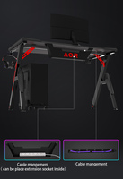Bureau de jeu ergonomique multifonction en bois avec structure en acier pour la maison, le bureau, l'étude et l'utilisation d'un ordinateur portable - Conception d'angle