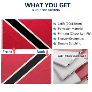 علم ترينيداد وتوباغو 3×5 قدم من البوليستر مطبوع على وجه واحد بالجملة 3×5 90×150 سم علم ترينيداد وتوباغو - Product Image 3