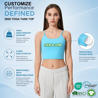 Débardeur de sport personnalisé pour femme avec coussinets amovibles, tissu épais 300 GSM, haut de yoga extensible pour femme