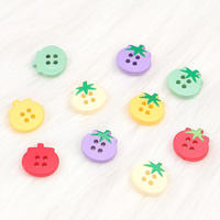 Boutons à pression en plastique rectangulaires à quatre trous, motif dessin animé mignon (tomate, champignon, cœur), 15 mm, décoratifs pour enfants, pour pulls